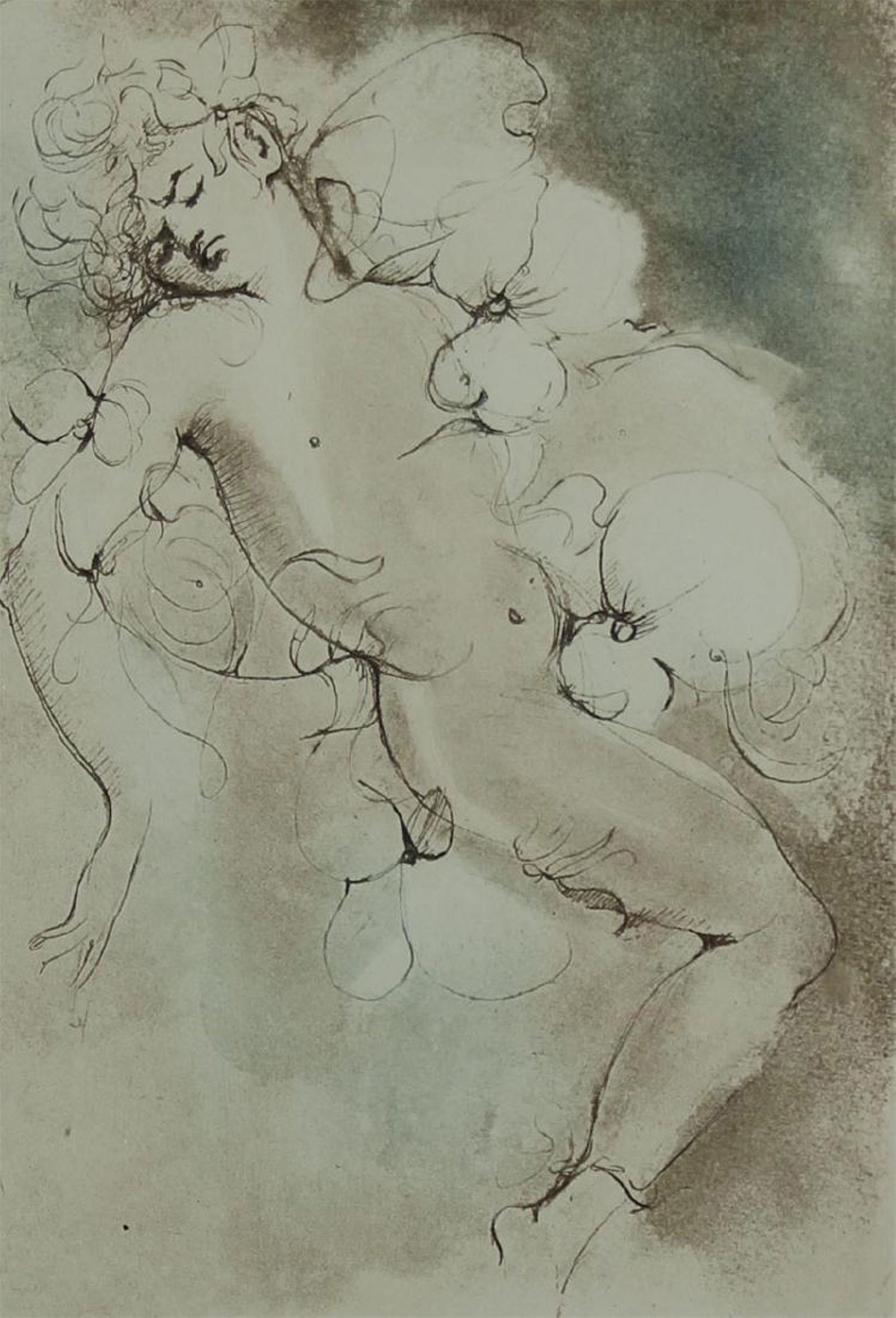 Untitled Implied Erotic Scene by Leonor Fini